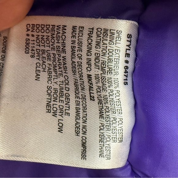 Arctix Kids Medium 10/12 Waterproof Colorblock Winter Ski Jacket 5K Blue Purple - Picture 11 of 13